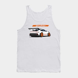 Rear car 911 gt3 rs white orange Tank Top